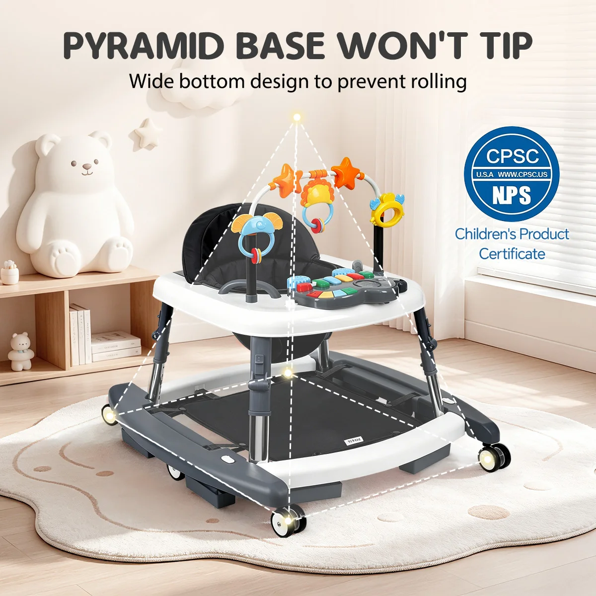 Baby Walker Adjustable Height Walker - Image 5