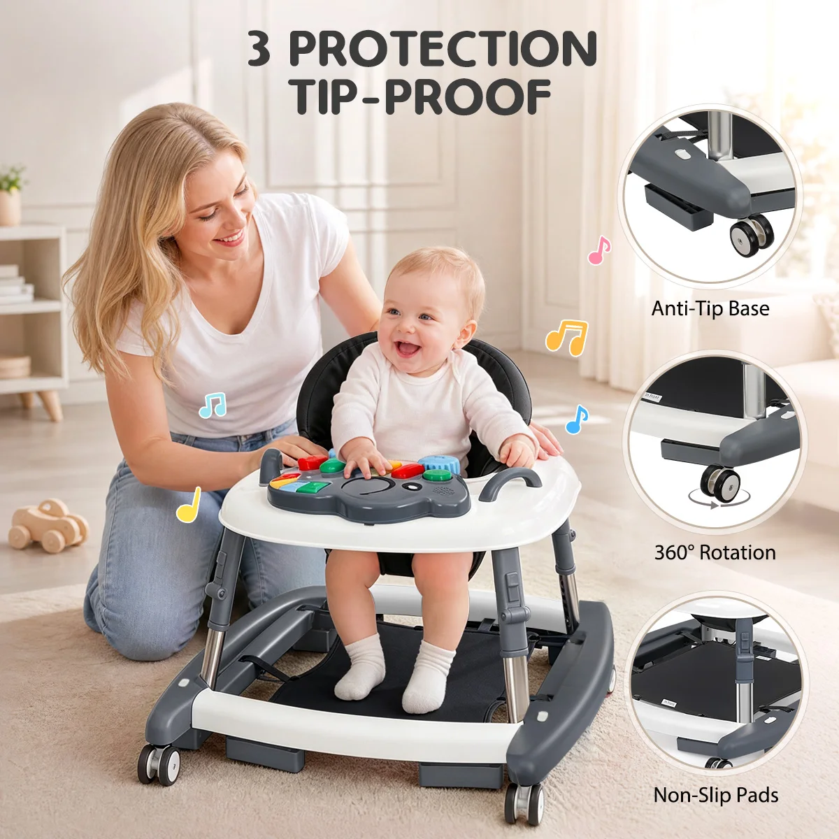 Baby Walker Adjustable Height Walker - Image 2