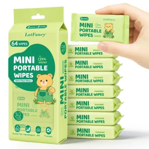 Pack Of 8/Bag Mini Flushable Wet Wipes - Thumbnail Image 7