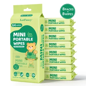 Pack Of 8/Bag Mini Flushable Wet Wipes