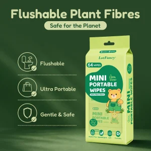 Pack Of 8/Bag Mini Flushable Wet Wipes - Thumbnail Image 4