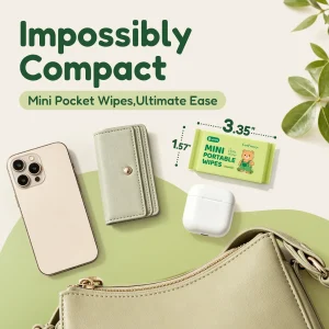 Pack Of 8/Bag Mini Flushable Wet Wipes - Thumbnail Image 2