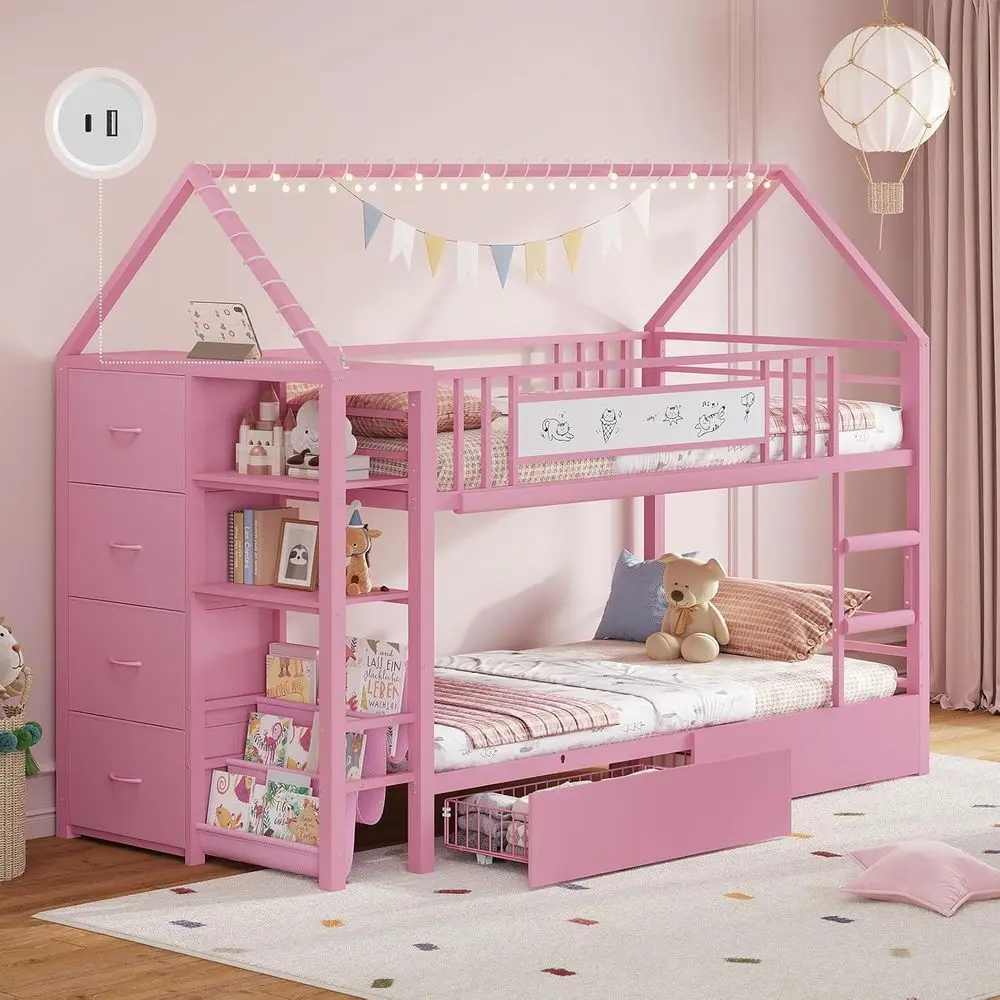 Twin Bunk Bed or Kids with 6 Storage spaces - Image 1