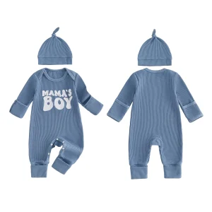 Waffle Knit Knit Long Boy Outfit - Thumbnail Image 2