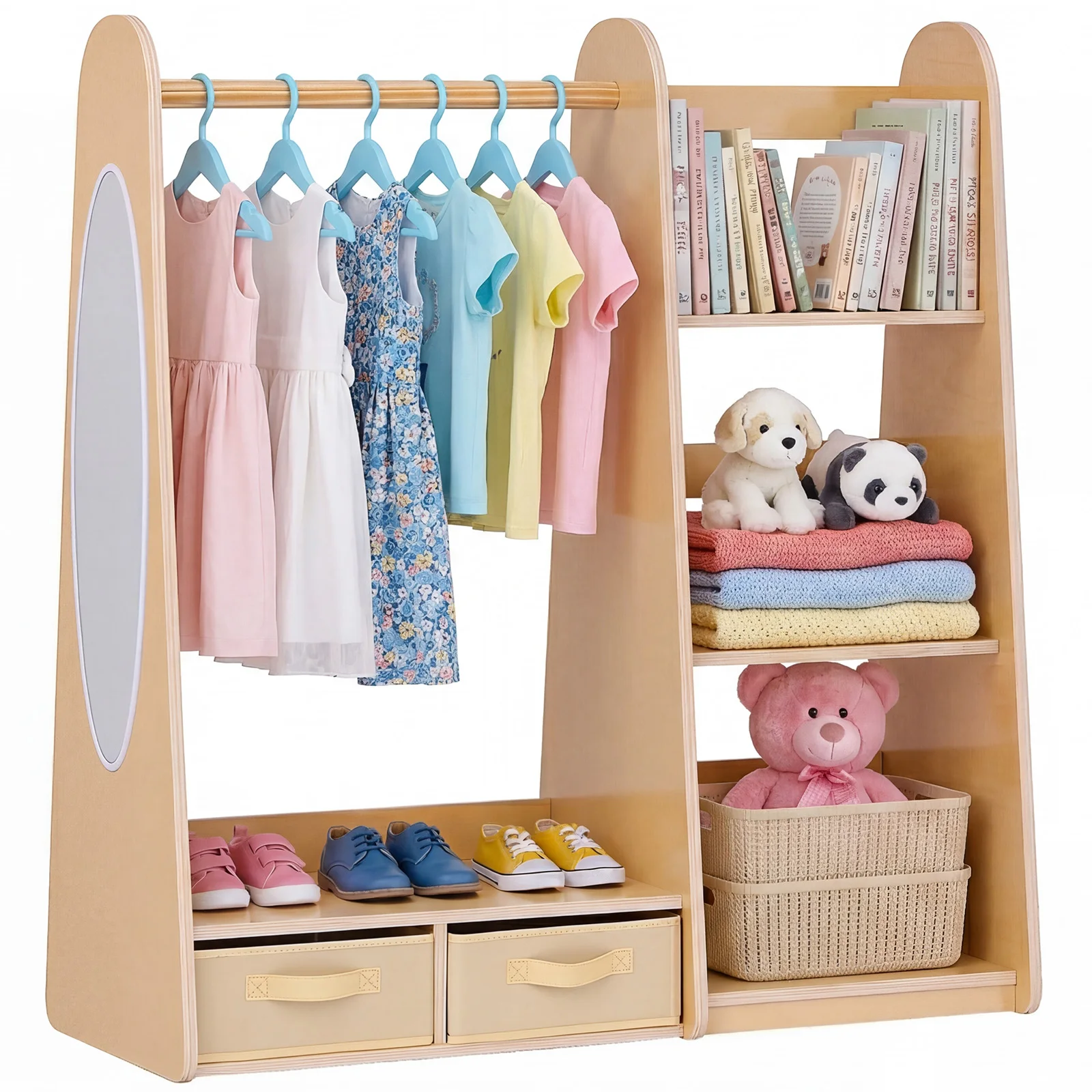 SucceBuy Kids Wooden Dress Up Storage - Image 1