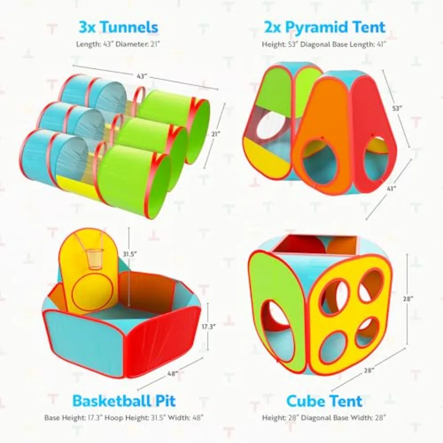 7pc Play Tent with 1 Big Ball Pit for Babies - Image 3