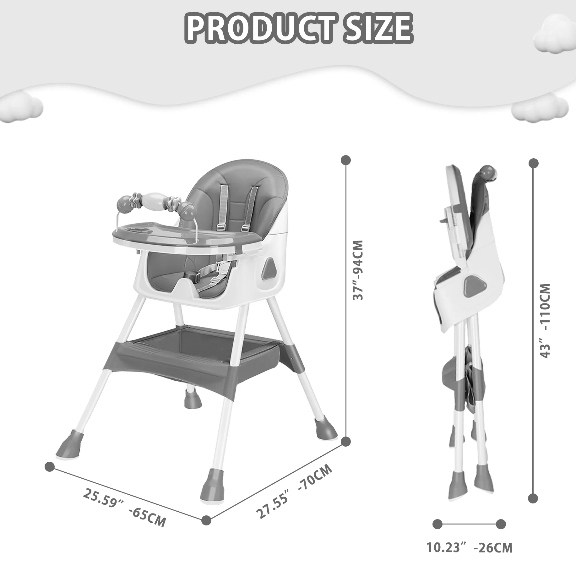 Foldable Baby High Chair 6 Months Plus - Image 3