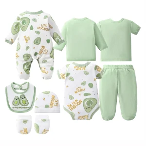 8pcs Newborn Baby Set, 100% Cotton - Thumbnail Image 2