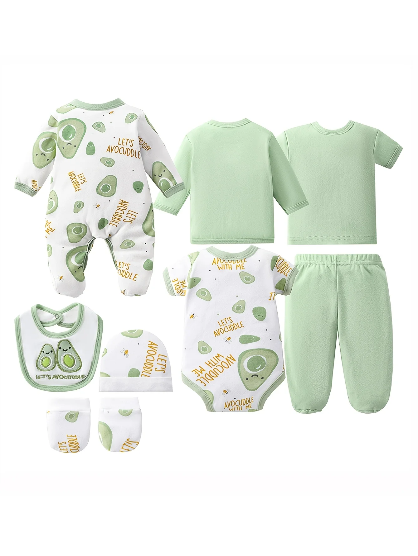 8pcs Newborn Baby Set, 100% Cotton - Image 2