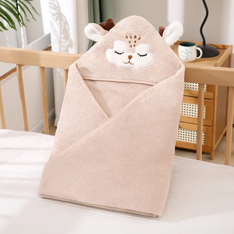 New Coral Fleece Bath Towel for Infants and Children - Image 4