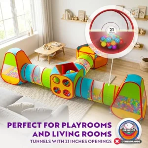 7pc Play Tent with 1 Big Ball Pit for Babies - Thumbnail Image 4