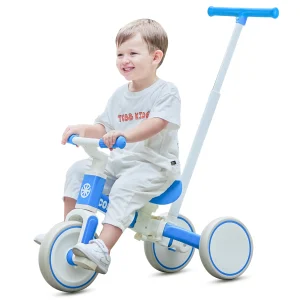 Pink 3 in 1 Kids Tricycle with Push Handle