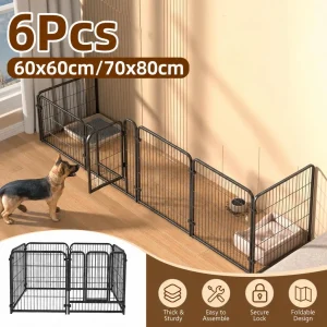 6 Panels Dog Fence Playpen