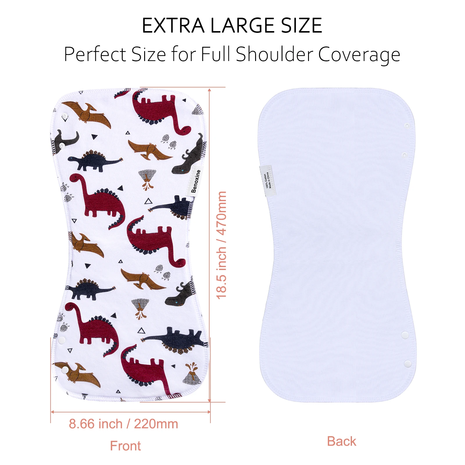 Benoxine 12-Pack 2-in-1 Baby-Boys&Girls Burp Cloths - Image 6
