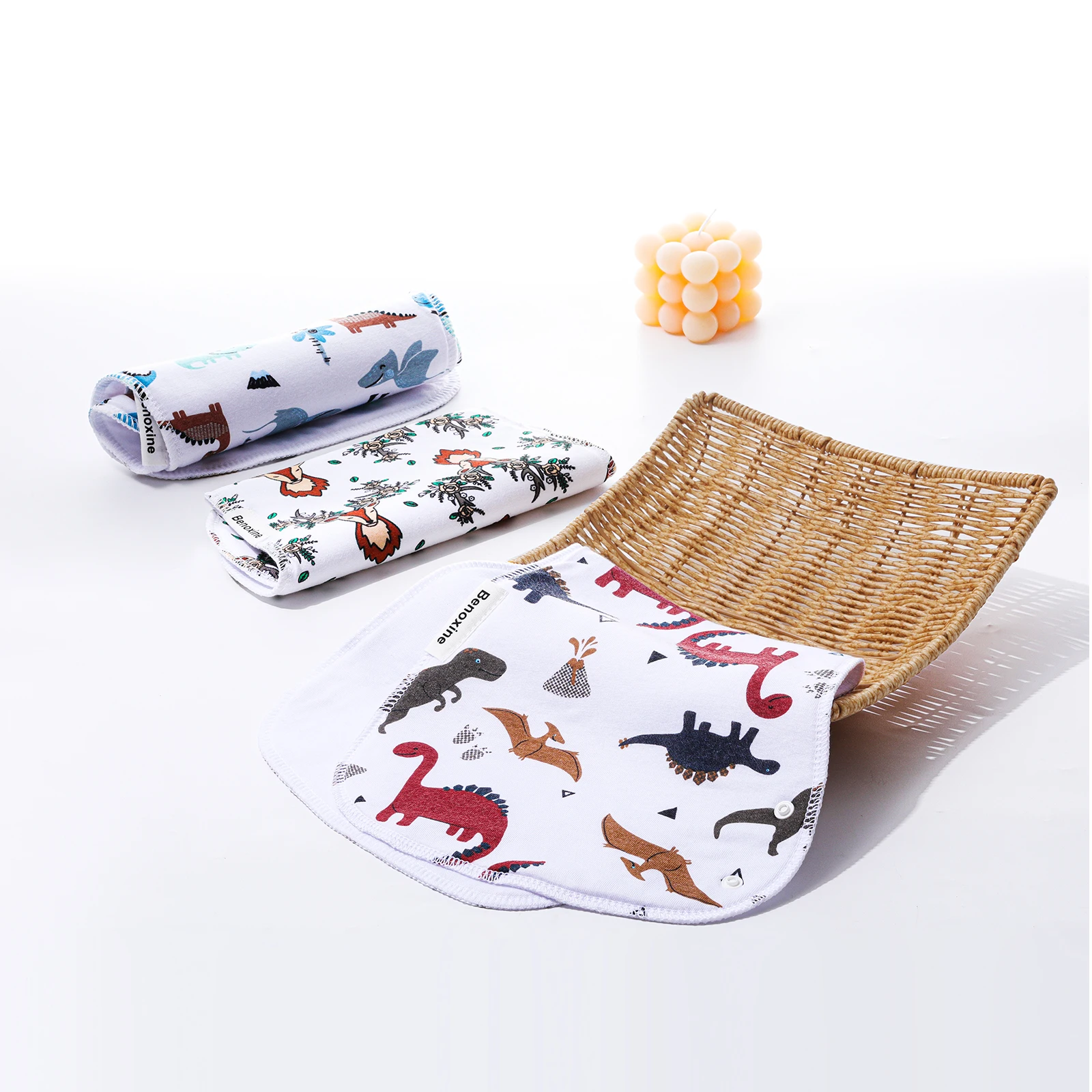 Benoxine 12-Pack 2-in-1 Baby-Boys&Girls Burp Cloths - Image 5