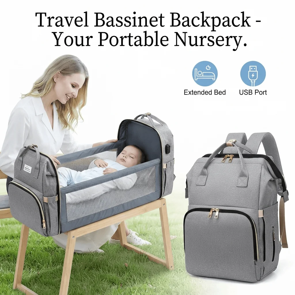Multifunctional Travel Diaper Bag Backpack - Image 6