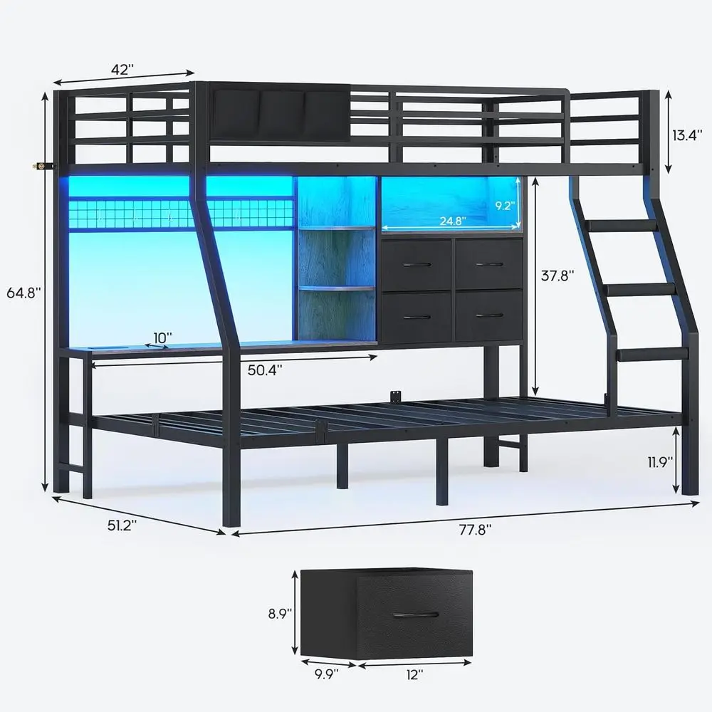 BTHST Bunk Bed Twin Over Twin with Storage - Image 2