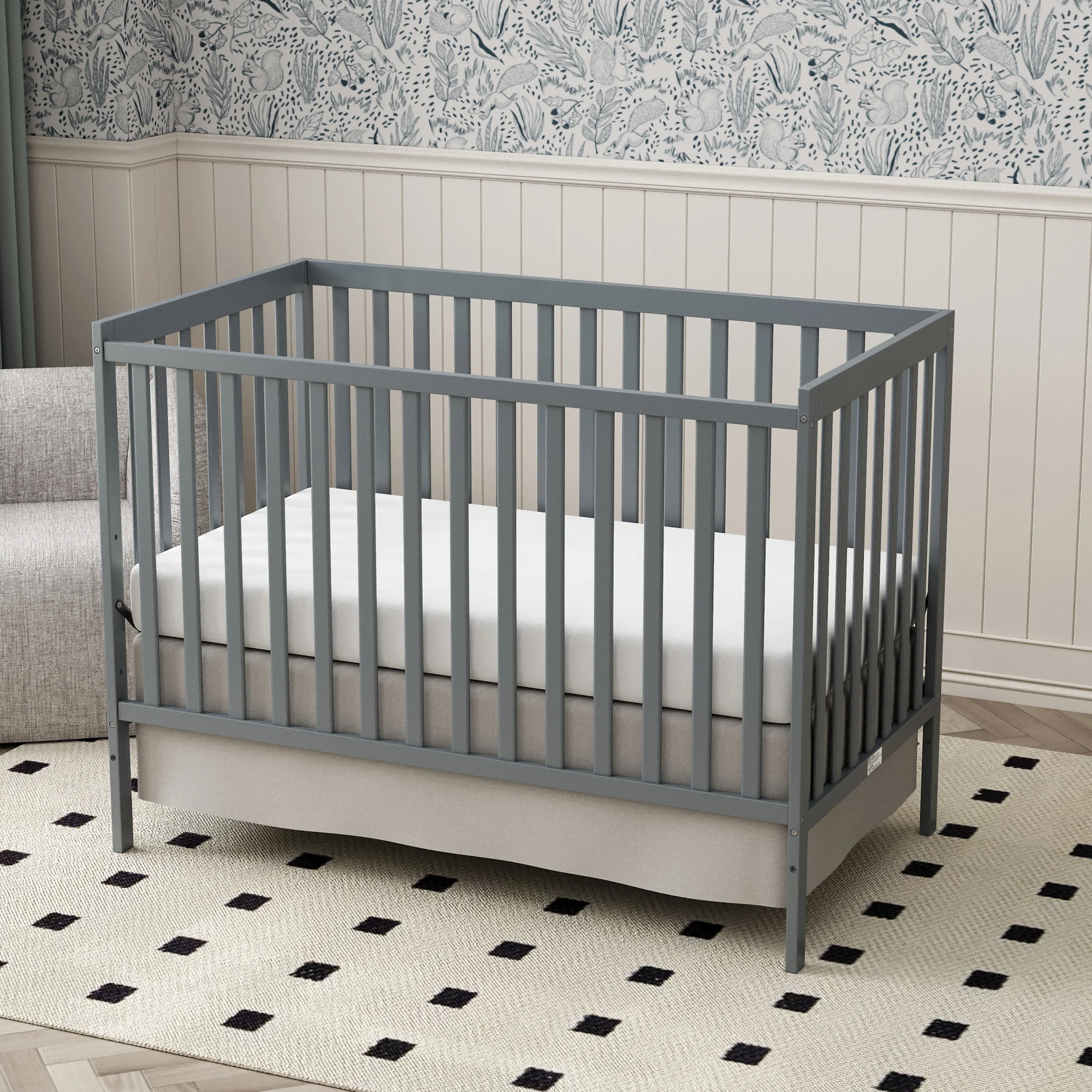 5-in-1 Convertible Baby Crib, Wooden Nursery Crib - Image 5
