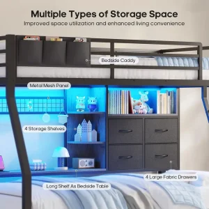 BTHST Bunk Bed Twin Over Twin with Storage - Thumbnail Image 3