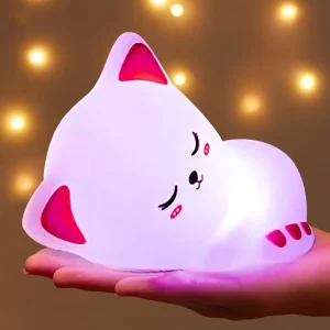 Cute Rechargeable Silicone LED Cat Night Light - Thumbnail Image 2