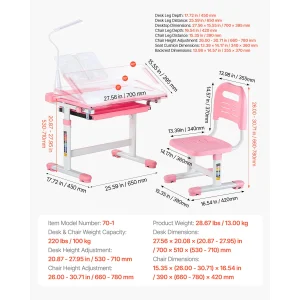SucceBuy Kids Study Chair and Desk - Thumbnail Image 12