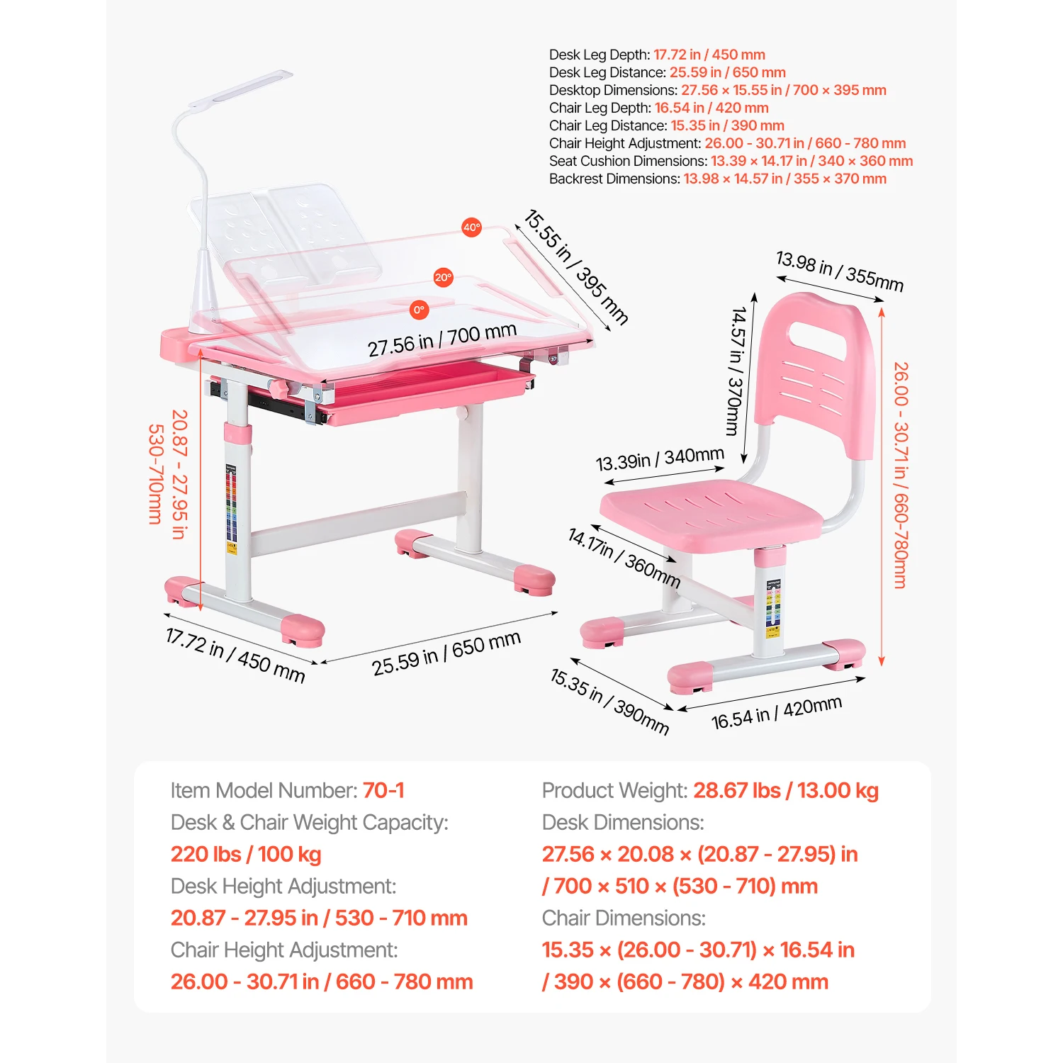 SucceBuy Kids Study Chair and Desk - Image 12