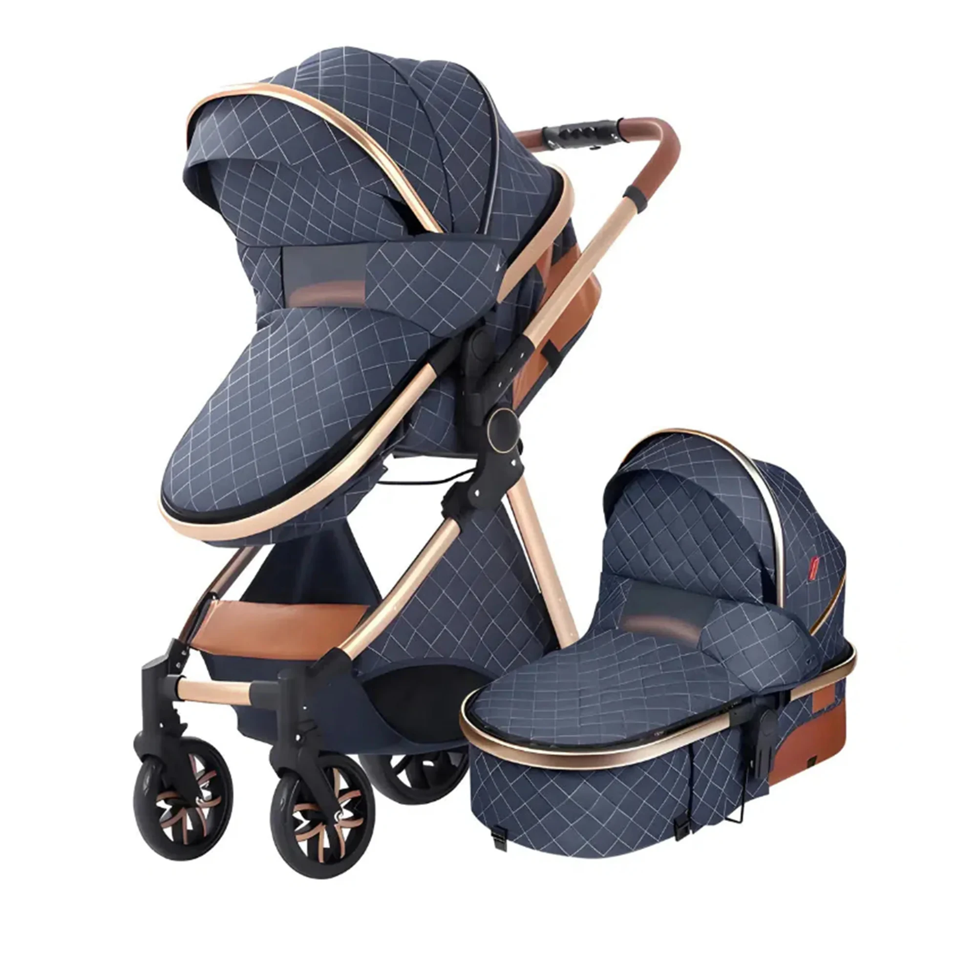 Luxury Travel Pram 3 in 1Baby Stroller - Image 6