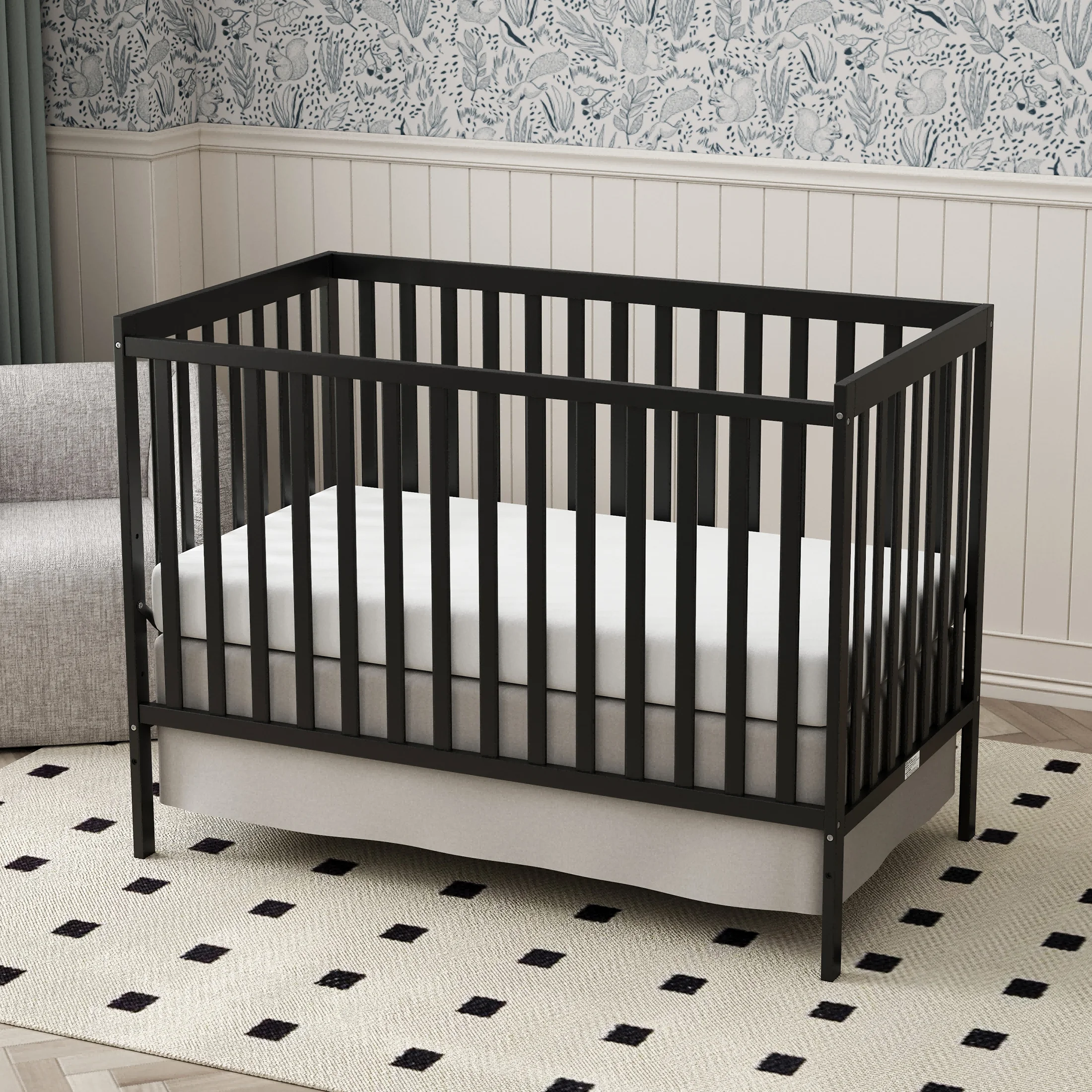 5-in-1 Convertible Baby Crib, Wooden Nursery Crib - Image 4