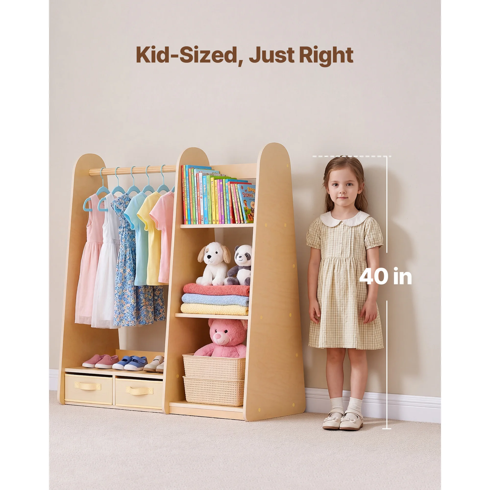 SucceBuy Kids Wooden Dress Up Storage - Image 4