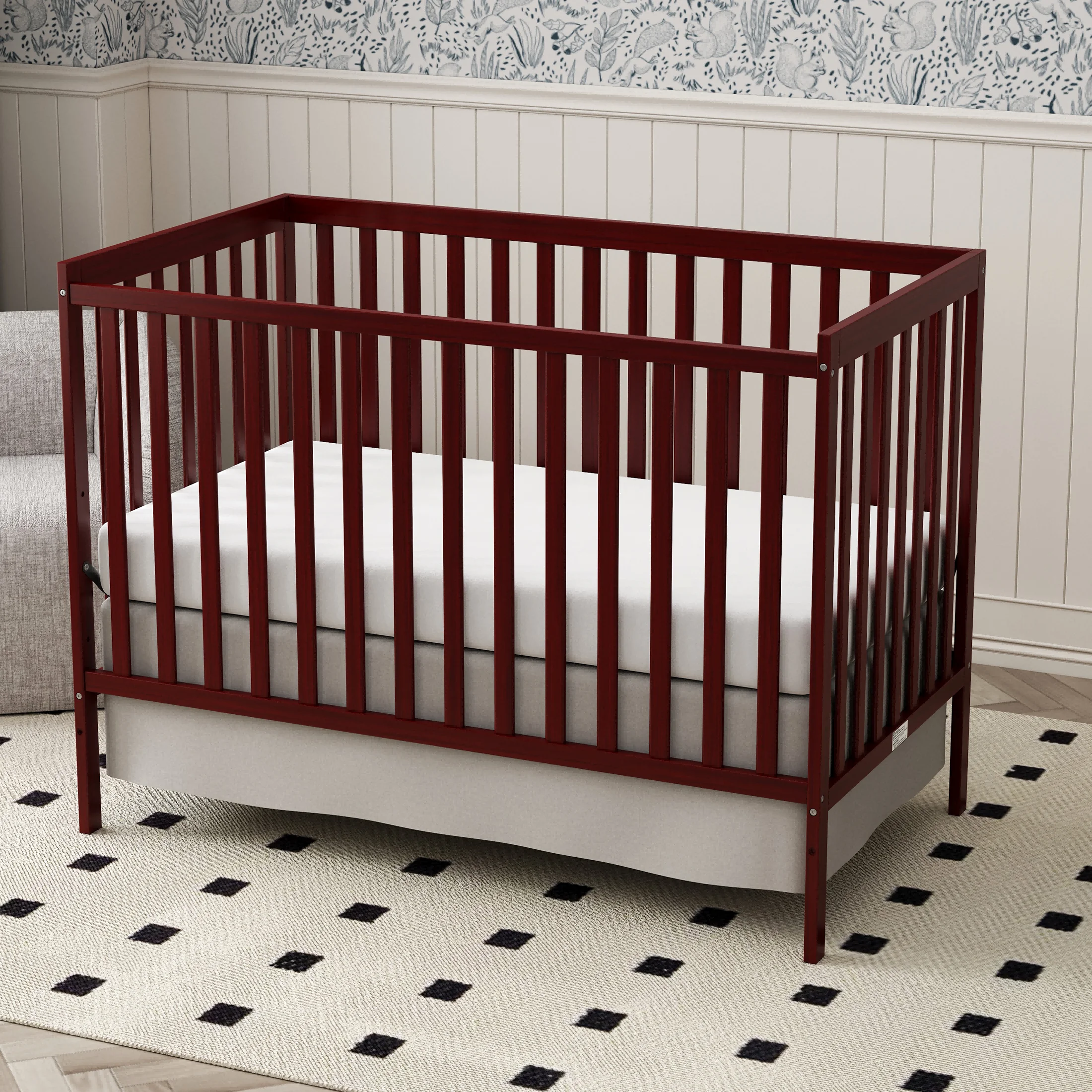 5-in-1 Convertible Baby Crib, Wooden Nursery Crib - Image 7