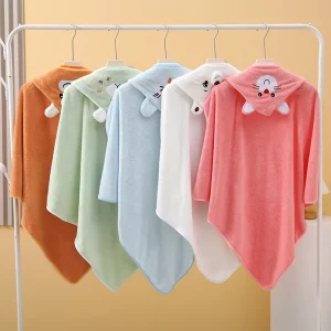 New Coral Fleece Bath Towel for Infants and Children - Thumbnail Image 3
