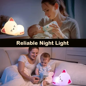 Cute Rechargeable Silicone LED Cat Night Light - Thumbnail Image 7