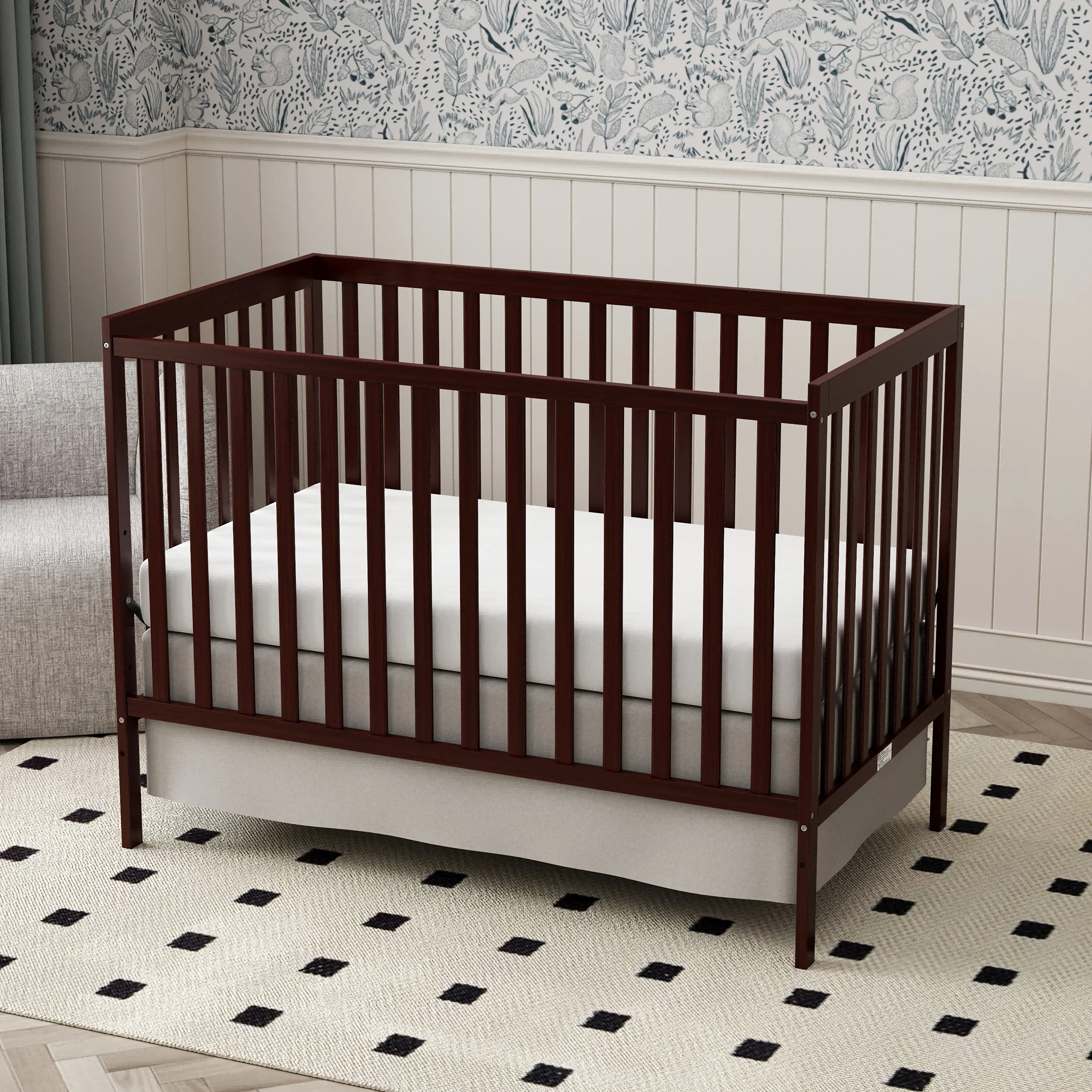 5-in-1 Convertible Baby Crib, Wooden Nursery Crib - Image 6