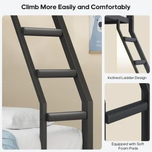 BTHST Bunk Bed Twin Over Twin with Storage - Thumbnail Image 6