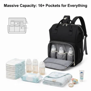 Multifunctional Travel Diaper Bag Backpack - Thumbnail Image 3