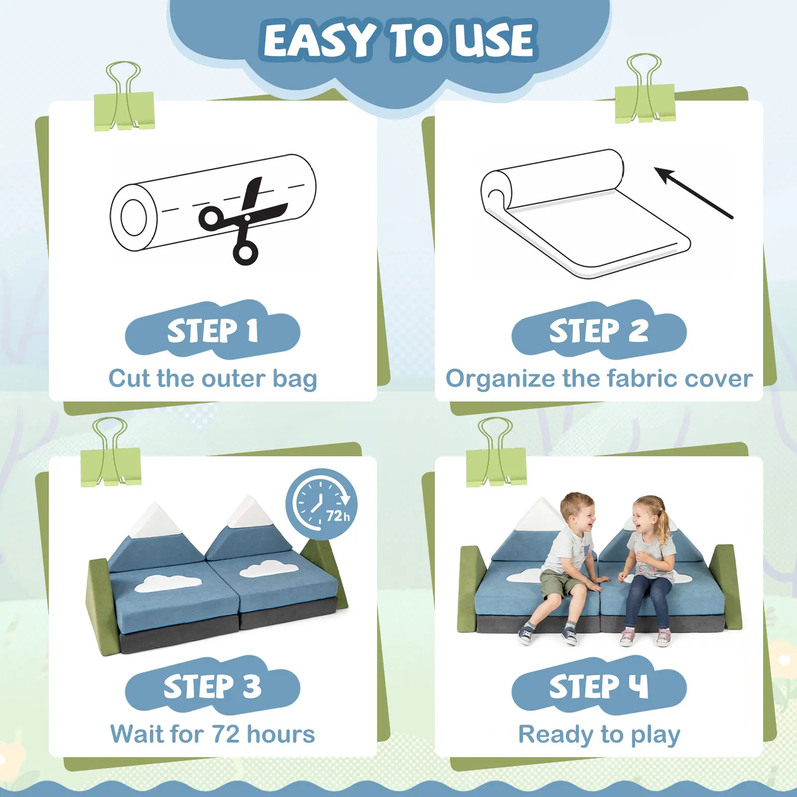 12 PCS Modular Kids Play Couch - Image 5