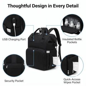 Multifunctional Travel Diaper Bag Backpack - Thumbnail Image 2