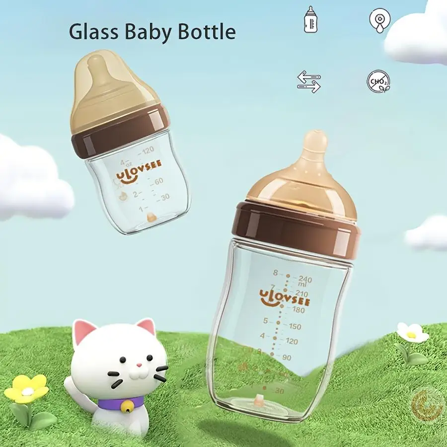 4oz,8oz High Borosilicate Glass Baby Bottles - Image 4