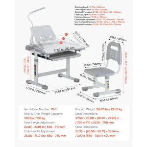 SucceBuy Kids Study Chair and Desk - Thumbnail Image 11