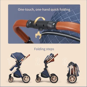 Luxury Travel Pram 3 in 1Baby Stroller - Thumbnail Image 4