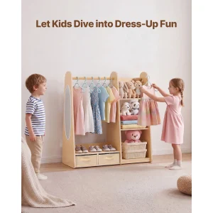 SucceBuy Kids Wooden Dress Up Storage - Thumbnail Image 2