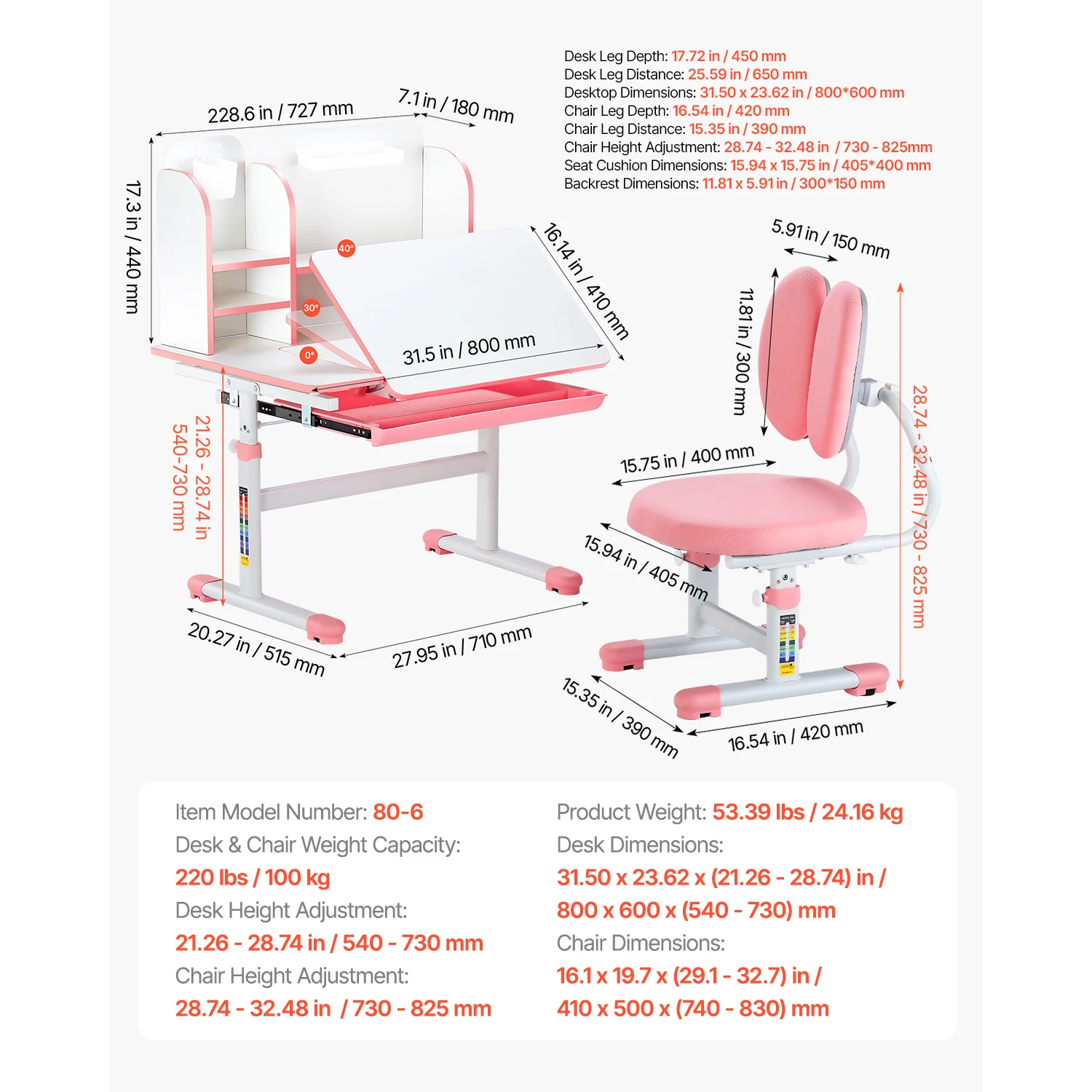 SucceBuy Kids Study Chair and Desk - Image 10
