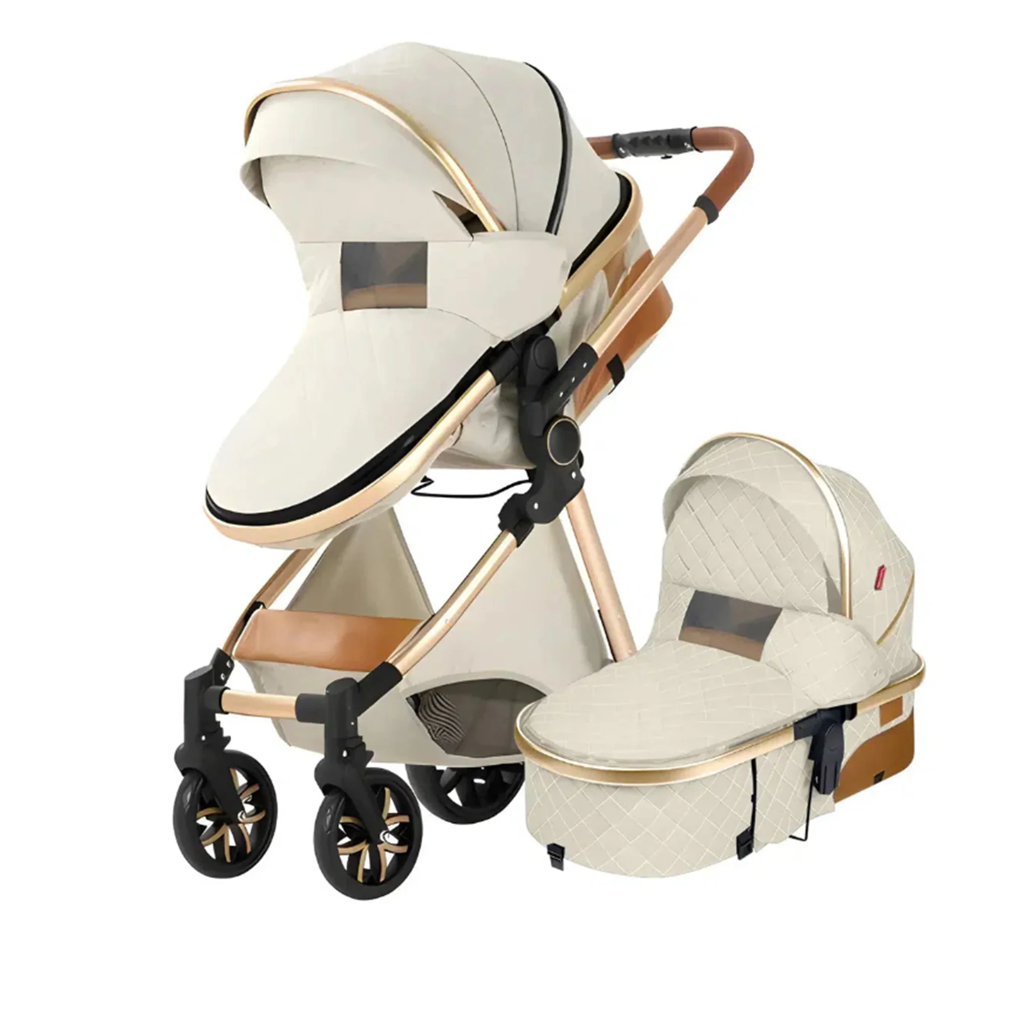 Luxury Travel Pram 3 in 1Baby Stroller - Image 8