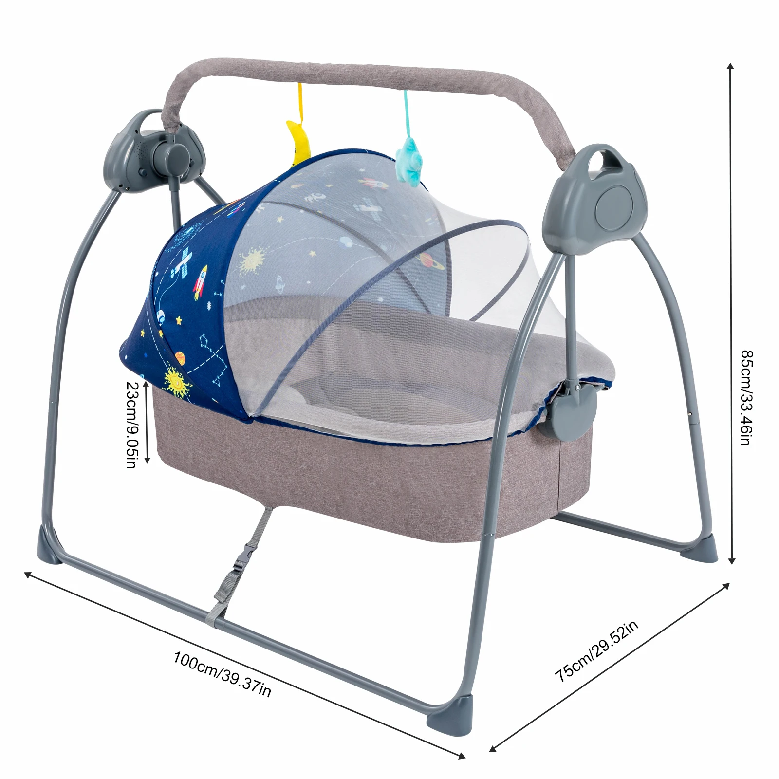Baby Cradle Swing 5 Speeds Electric Stand - Image 2