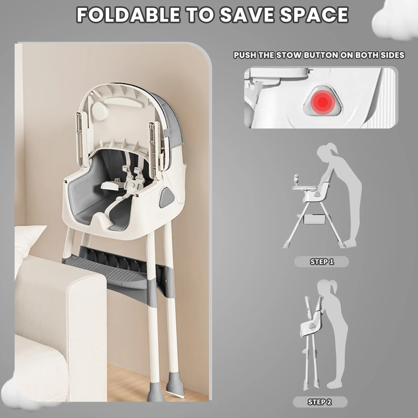 Foldable Baby High Chair 6 Months Plus - Image 4