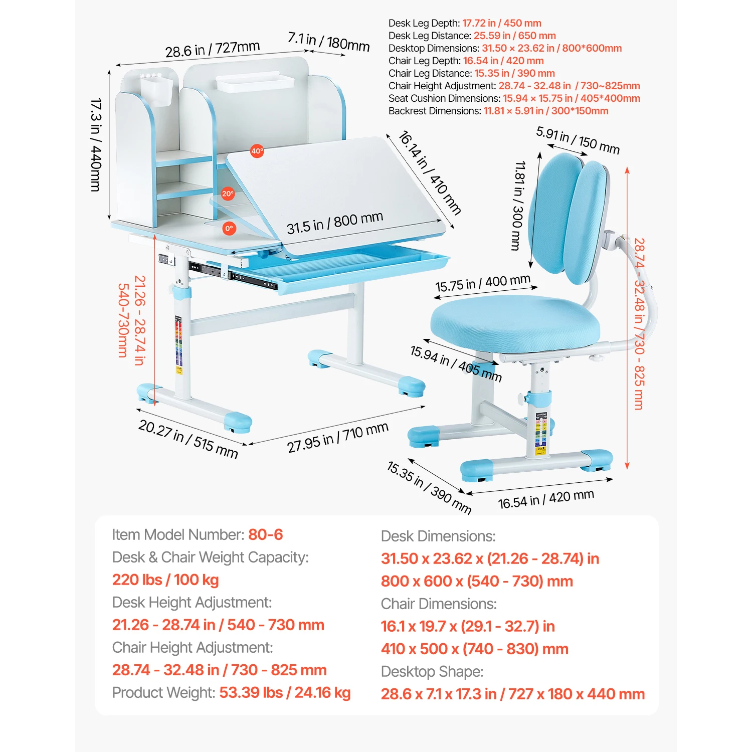 SucceBuy Kids Study Chair and Desk - Image 8
